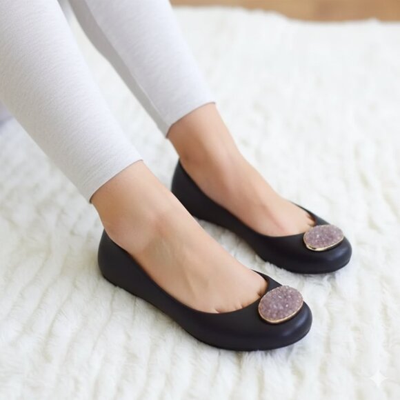 OKA B black ballet flats 11 - Picture 1 of 9
